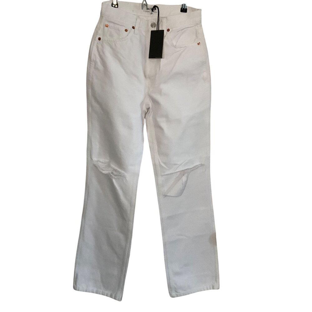 Re/Done 90s High Rise Loose White Denim Pants jeans casual classic cotton 28